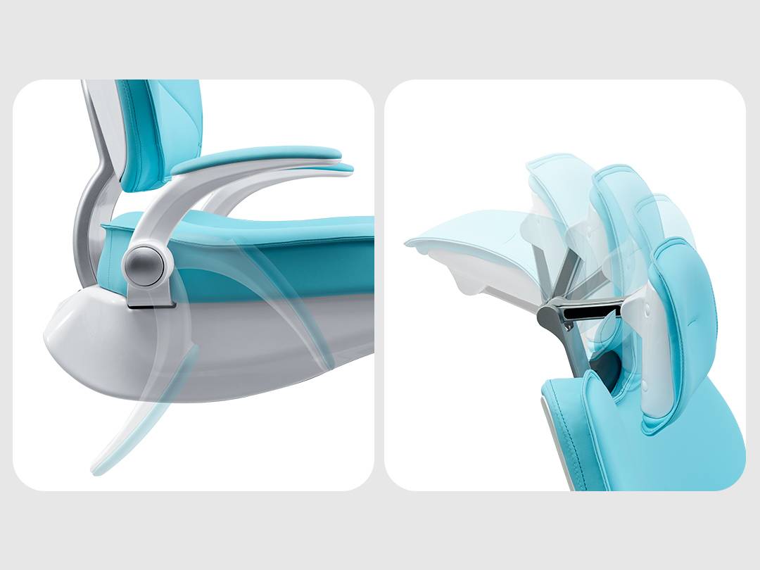 Dental chair upholstery and armrest color detail for OEM appearance planning